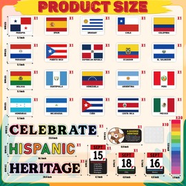 BkeeCten Hispanic Heritage Month Decor - 79pcs Hispanic Heritage Month Latino-American Spanish Paper Cutouts Bulletin Board Decoration Set Teacher Created Resources Office Home School Classroom Decor