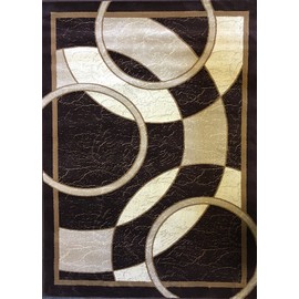 Bellagio Modern Area Rug Dark Brown Contemporary Geometric Design 162 (8 Feet X 10 Feet 6 Inch)