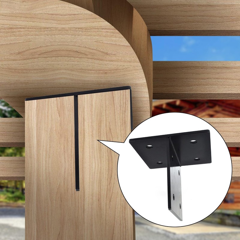 (2 Pack) Hidden Joist Bracket Fixed Base for 6x6 Beams,