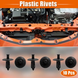 X AUTOHAUX 10 Pcs 4mm Hole Dia Universal Plastic Push Type Car Door Trim Bumper Fender Rivets Retainer Clips Black