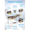 ICETIGER Topwater Fishing Lures 3-Pack with 8-Joint Bionic Design -