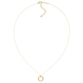 Jean & Len Anna Necklace in Gold, Nickel, Lead and Cadmium Free, 14K Gold Plated, 316L Stainless Steel, Adjustable Size (40-45cm) Waterproof Necklace, Stainless Steel, No gemstone.