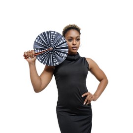 Dupsie's Koumadi African Kente Print Folding Handheld Hand Fan Hand-Crafted