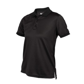 LA Police Gear Recon Jersey Women's Polo Shirt, Anti-Wrinkle Lightweight Polo Shirt for Women - Black - Medium
