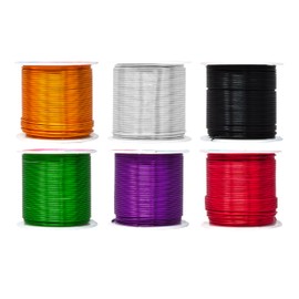 Mandala Crafts Anodized Aluminum Wire for Sculpting, Armature, Jewelry Making, Gem Metal Wrap, Garden, Colored and Soft, Assorted 6 Rolls (18 Gauge, Combo 3)