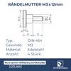 Ottertools - Thumb Screw DIN 464 | Thread: M3 x