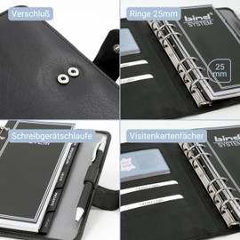 Bind - 10111 - System Planner A6 Incl. Calendar 1 Day = 1 Page, Nappa Leather, Black