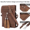seOSTO Womens Small Crossbody Bag, Tassel Cell Phone Purse Holder