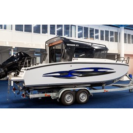 Vsgraphics Steel Arms Watercraft Vinyl Decal, Tribal Boat Full Color Vinyl Sticker, Tribal Speed Boat Graphics Decal (5x30), Multi