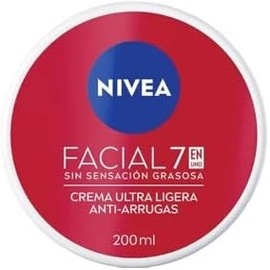 NIVEA Crema Facial Hidratante Antiedad 7 En 1 Cuidado Anti Arrugas (200 ml), crema reafirmante de sensación ligera y rápida absorción 24 horas de humectación sin sensación grasosa con antioxidantes