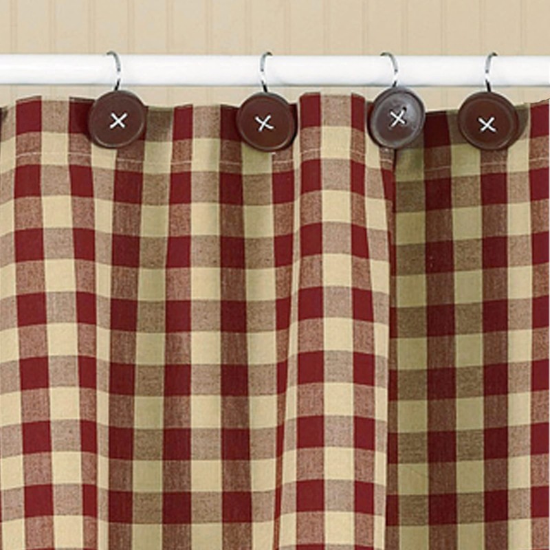 Park Designs Red Button Shower Curtain Hooks | Decorative Country