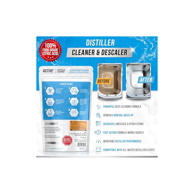 ACTIVE Citric Acid Descaler for Water Distillers - 2 Lb