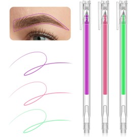 Pluma de Mapeo de Cejas, Pluma de Posicionamiento de Labios de Cejas de 3 Colores, Pluma de Gel para Mapeo de Cejas, Rotulador de Cejas Microblading, Herramientas de Marca de Mapeo de Posición