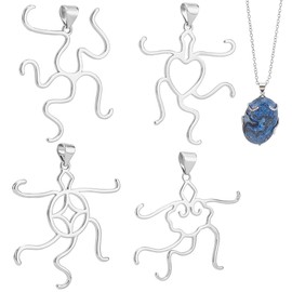 PH PandaHall Colgante En Colgante Ajustable de Plata Colgante de Latón En para Fabricación de Collares Hechos Hand with Piedras Preciosas, Brass, No Gemstone