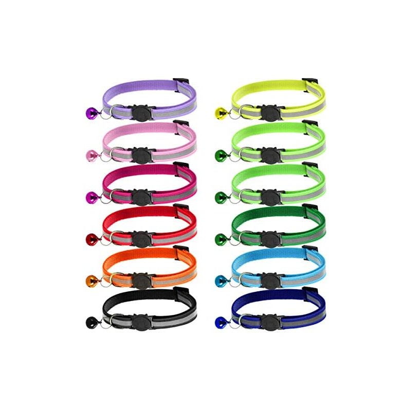 NCONCO 12 Collares para Gato Reflectantes con Campana