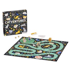 Petit Collage Catventures Board Game for Kids – Fun Cat Board Game for 2-4 Players, Made from Recycled Materials and Vegetable-Based Inks – Makes a Great Gift for Cat Lovers