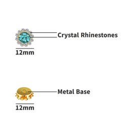 100pcs Gold Claw Crystal Gems Sew on Rhinestones, 12mm Metal Base Glass Rhinestones, Sun Flower Shaped Gemstones for Crafting, Sewing Crafts DIY Accessories Jewelry (Lake Blue)