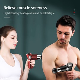Muscle Therapy Device for Athletes Body Muscle Massager Handheld Massager 32 Adjustable Strength Levels 4 Massage Heads, Black