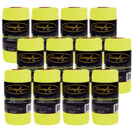Stringliner 35712 Mason’s Line Replacement Rolls – 1 Lb. #18 Construction Replacement Roll Twisted FL Yellow 1080'. (12 Pack)