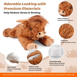 Bobbie & Laxi 22 & 4.5 lbs Highland Cow Weighted Stuffed Animal Cuddly & Soft  Plush Toy