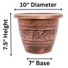 Set of 4 Copper Plastic-Plant-Flower-Planters-10 with Drainage Hole and Matching
