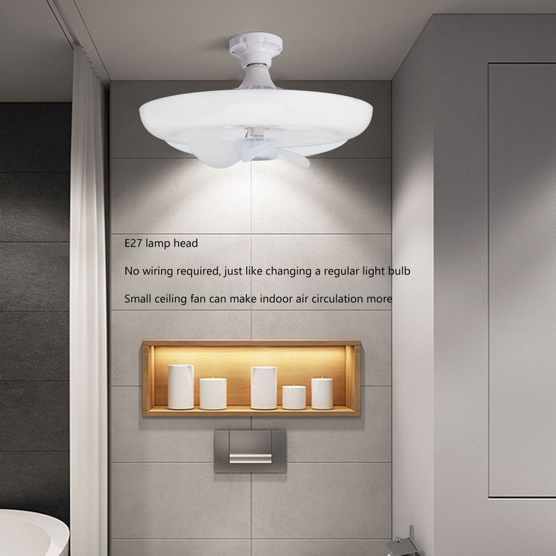 E27 LED Ceiling Fan Light Small Noiseless LED Fan Modern