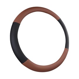 JNNJ Steering Wheel Cover Car, Non-Slip Leather Steering Wheel Cover, Breathable Non-Slip Steering Wheel Cover for Car, Truck, SUV, Microfibre Leather Steering Wheel Cover (Curry)