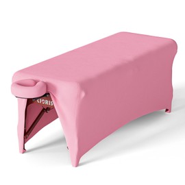 CLORIS Elastic Massage Table Cover Protective Spa Treatment Sheet Excellent Universal for Massage Lash Table with Headrest Cover - Pink