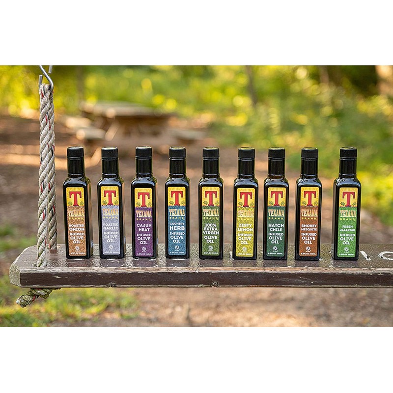 Texana Brand Cajun Heat Infused Olive Oil, Cold Pressed, Unfiltered,