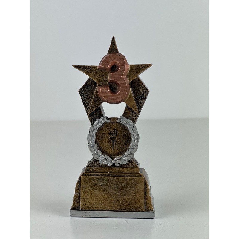 SilverTrophy: 3rd Place Bronze Star Trophy, Third, Bronze Medal, Number
