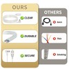 Rokneis Clear Extension Cord, 12 ft, 3 Outlet, 2 Pack,