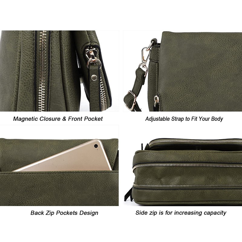 GLITZALL Small Crossbody Bag for Women PU Leather Over Shoulder