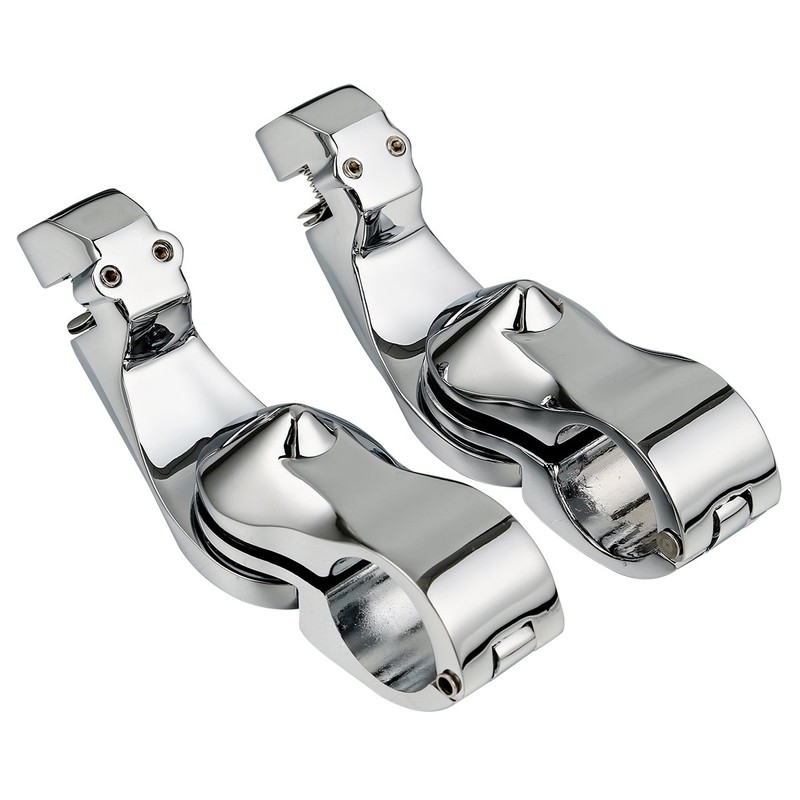 XFMT 1 1/4" 32mm Chrome Short Angled Adjustable Highway Foot