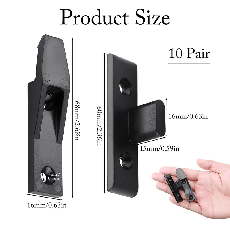 10 X Keku Drop On/Hook On Push in Plinth Fasteners