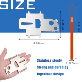 Loosh 3 Pieces Deck Plate Key Fill Plate Key Marine Fuel Key Stainless Steel Boat Gas Cap Key Tool with Wrist Lanyard Strap for Fuel Tank Water Waste Fill