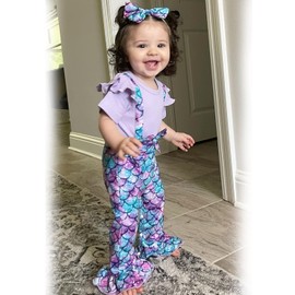 HINTINA Newborn Baby Girl Romper Outfits Short Sleeve Mermaid Jumpsuit Summer Clothes Set Nb