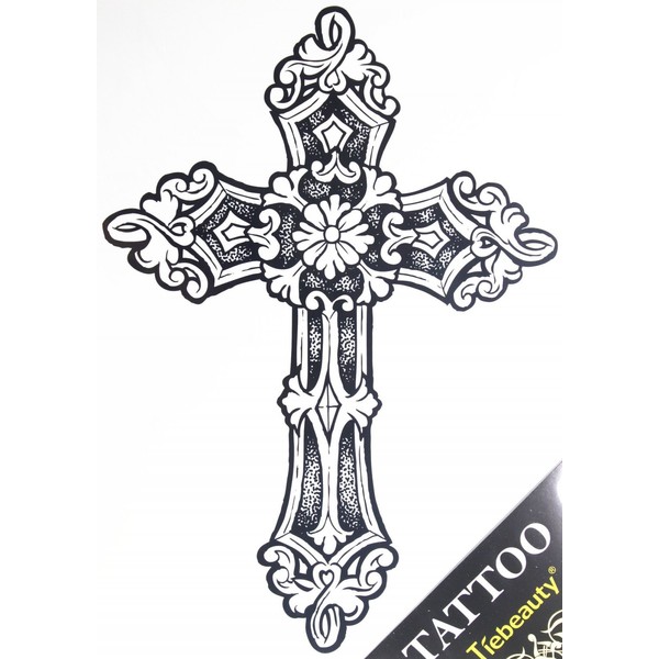 Fake tattoos hot selling fashionable large Cross temporary tattoos for men