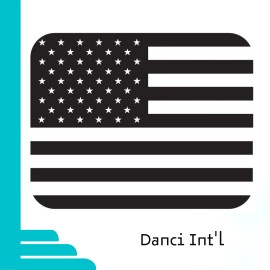 Danci Int'l Sticker Black Matte USA Precision-Cut Front Flag Decal for Ford F-150 2015-2024