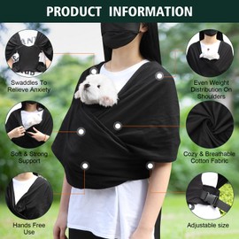 Adjustable Size Dog Carrier Bag, Hands-Free Dog Bag, Front Dog Bag for Small Dogs, Cat Bag, Double Shoulder Strap Design, Free Hands, with Dog Training Bag, Training Clicker