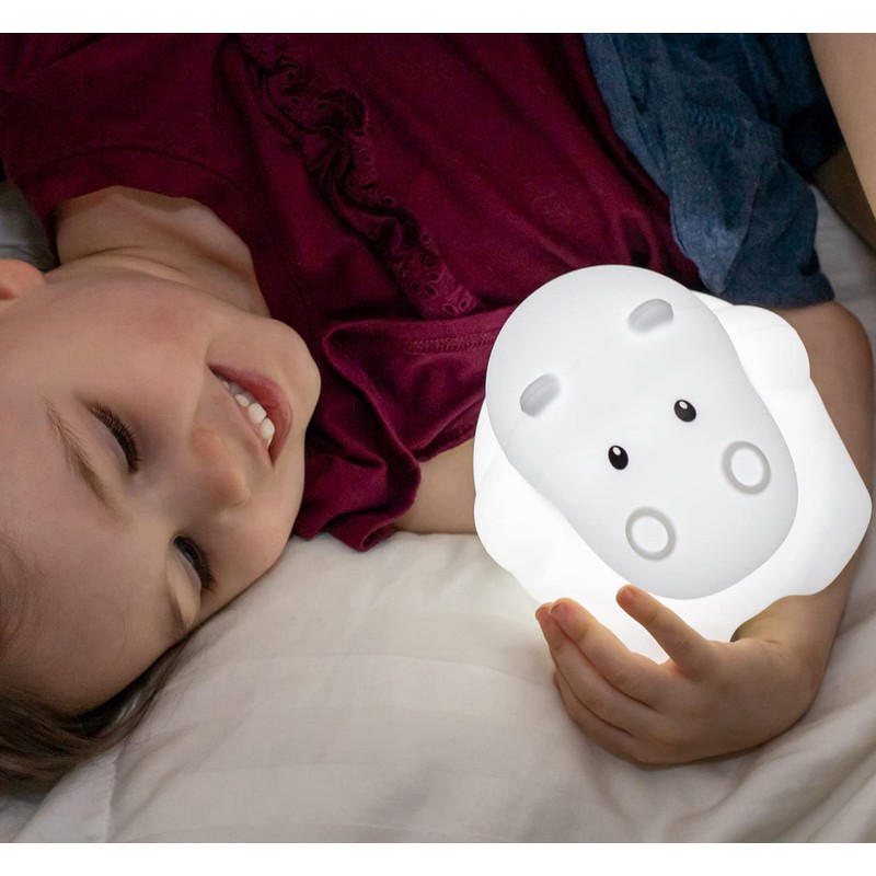 LumiPet Hippo Kids Night Light, Huggable Nursery Light for Baby