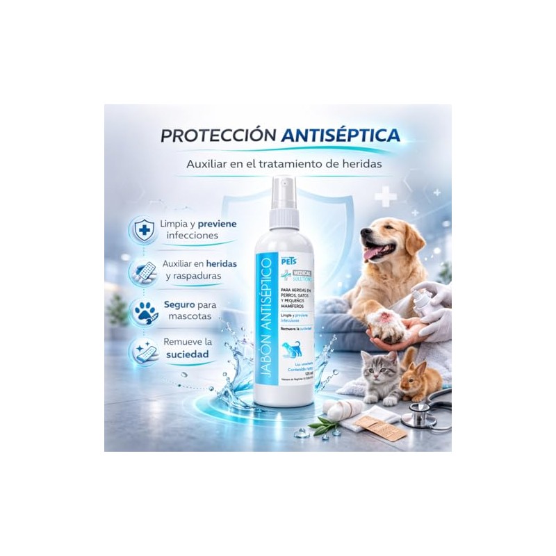 Fancy Pets Medical Solutions Jabón Antiséptico para Heridas de Perros