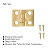 Bivethoi 50 Pcs Super Mini Metal Hinges Retro Brass Cabinet