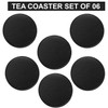 Faux leather round Tea Coasters with cover, pack of 6