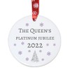 Second Ave Queens Platinum Jubilee 2022 White Ceramic Hanging Circle