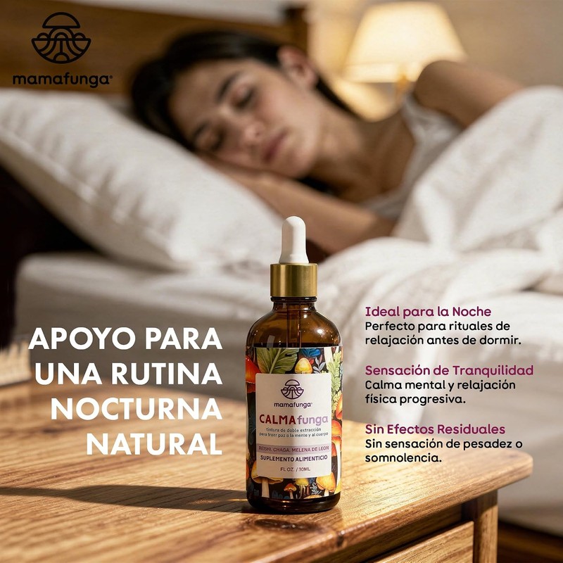 CalmaFunga - Tintura Adaptógena de Doble Extracción Blend de Reishi,