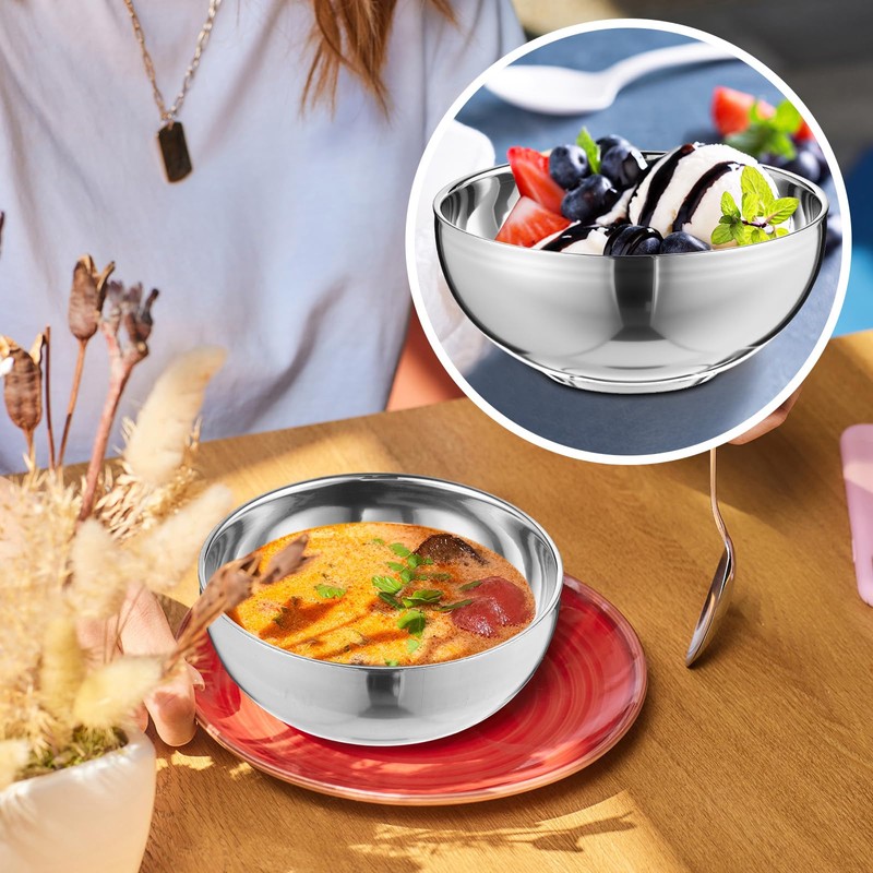Maxdot 20 Pack 304 Stainless Steel Bowls for Kids 13oz