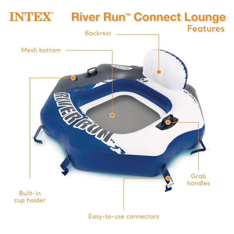 Intex 58854EP River Run Single Person Inflatable Connecting Lounge Tube