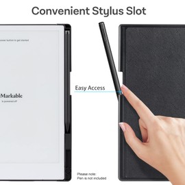 CoBak Case for Remarkable 2 Paper Tablet with Two Viewing Angles- Lightweight and Hard Back Shell Protective Book Folio Cover with Built-in Pen Holder - for 10.3" 2020 Released (with Stand Black)