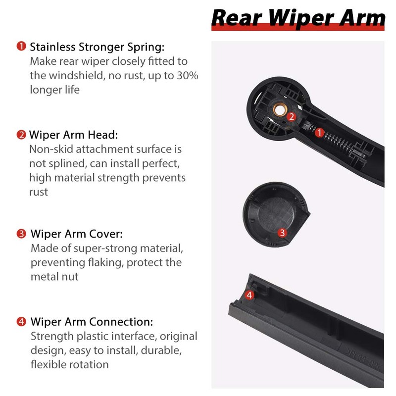 OTUAYAUTO Replacement for 2006-2010 Jeep Commander Rear Windshield Back Wiper