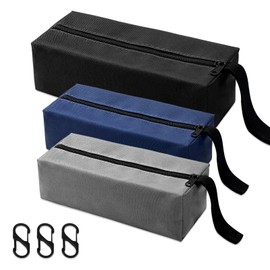 Gobiufy 3 Pcs Multipurpose Zipper Small Tool Bags Set, Small Tool Pouches with 3 Hanging Buckles Waterproof Tools Pouch Tools Organisers Storage Bags for Organising Screwdrivers Wrenchs Brushes